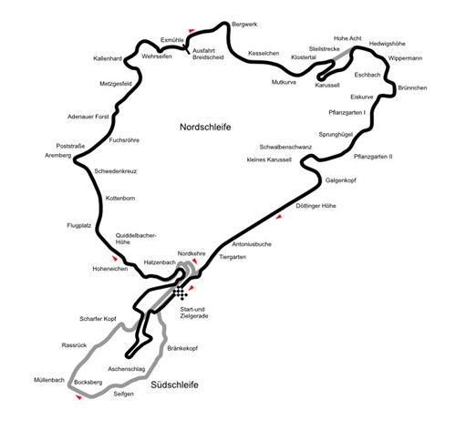Nordschleife Circuit Map