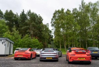 Porsche Line up at CAT Driver Training in Millbrook