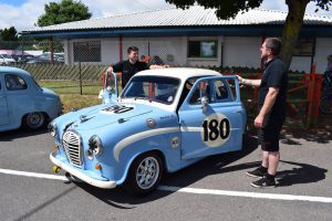 Awaiting the race with Track Toys Racing Austin A35