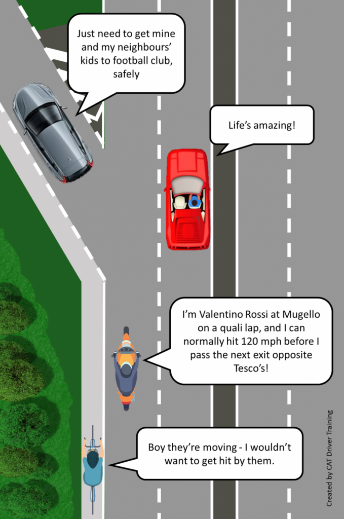 Defensive driving on dual carriageway infographic