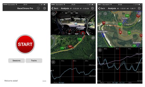 RaceChrono App Stills Data Logging