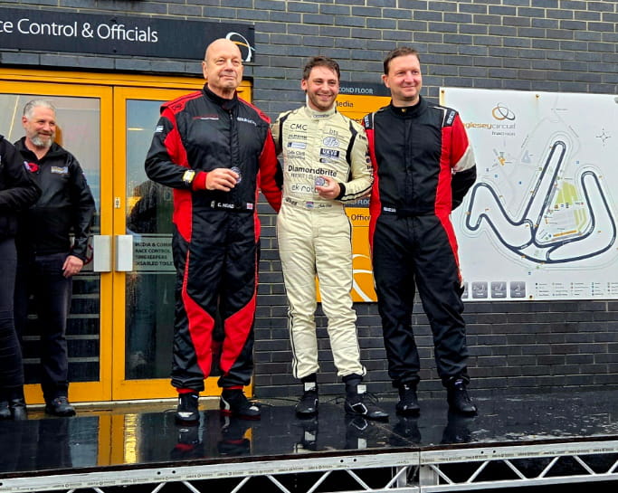 Colin Jake and Mark on ROR podium Anglesey Circuit