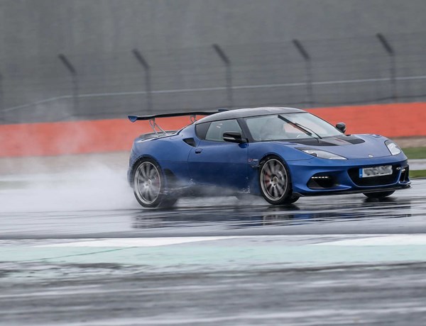 Blue Lotus On Wet Track At Silverstone