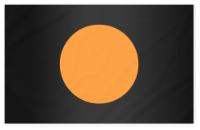 Black Racing Flag with Orange Circle