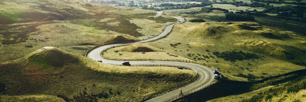 Driving on a country road in the UK