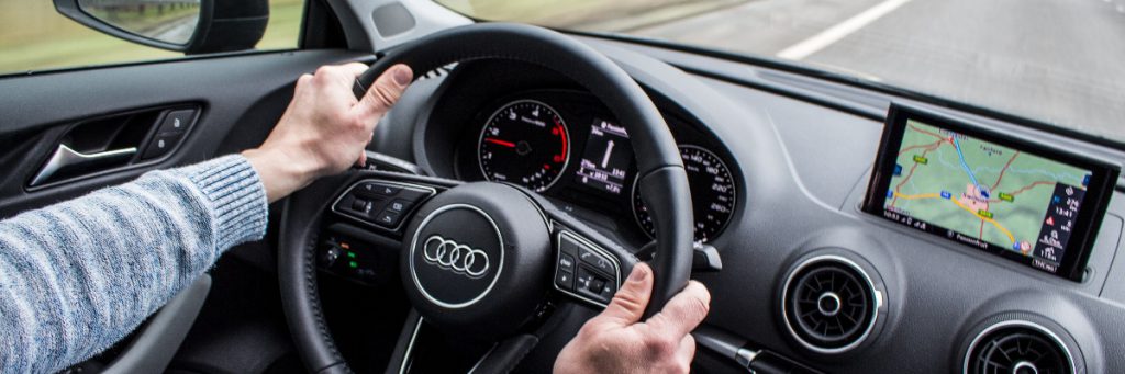 Hands on steering wheel driving