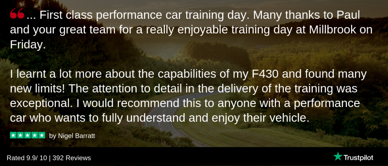 First class performance car training day.